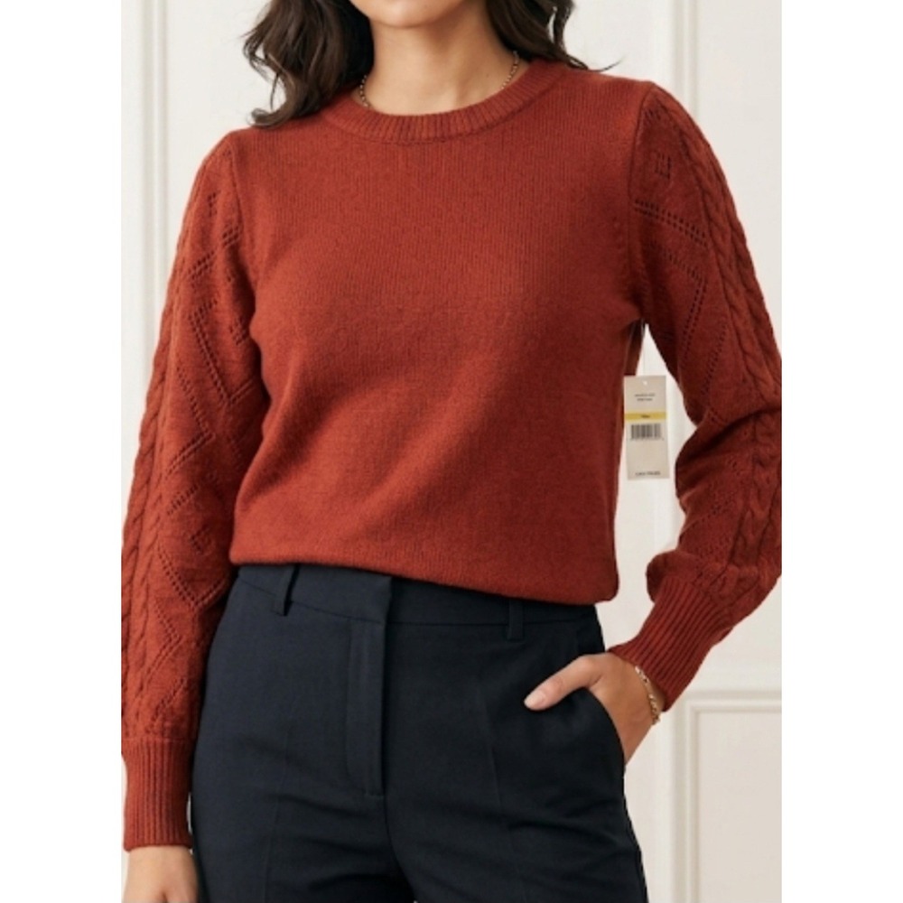 Nanette Lepore Women's Crewneck Sweater Ruby Vino Size M NWT